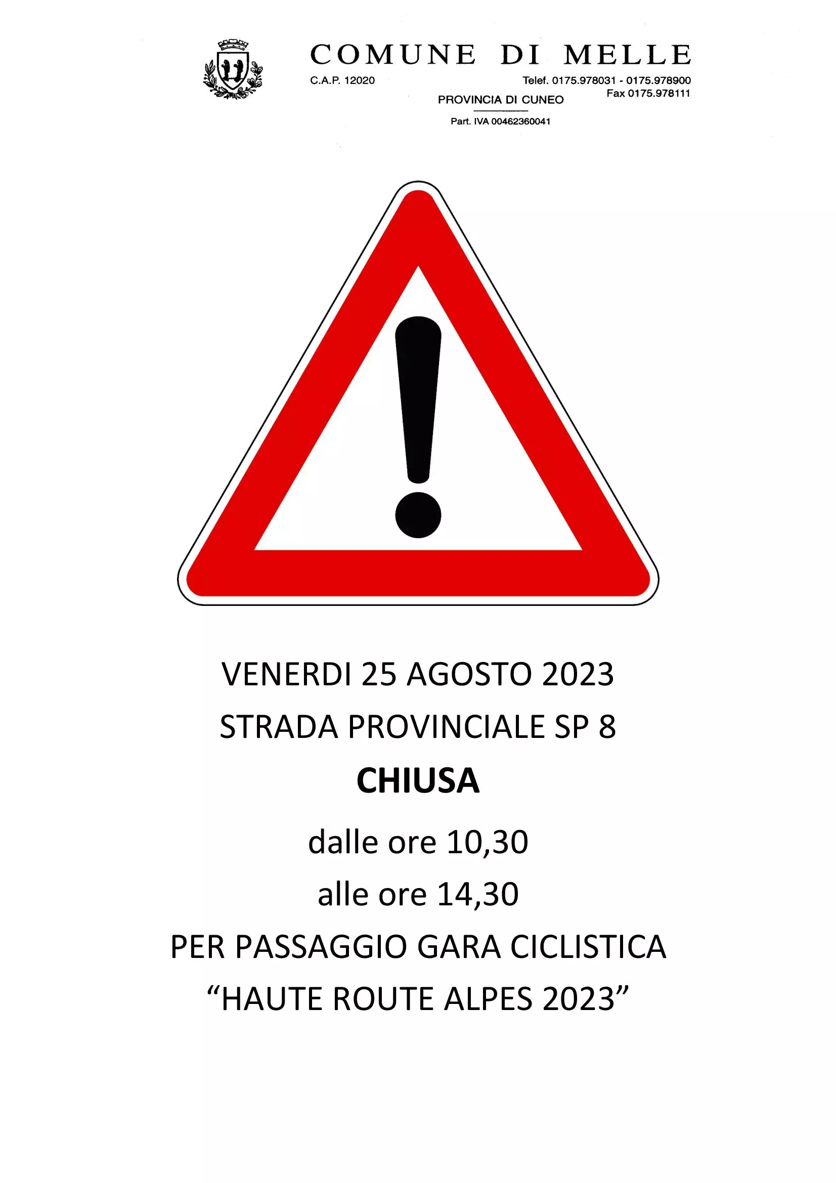 GARA CICLISTICA  25 AGOSTO 2023